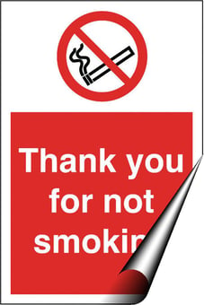 Picture of Thank You for Not Smoking Sign LARGE - 400 x 600Hmm - Self Adhesive Vinyl - [AS-PR14-SAV]