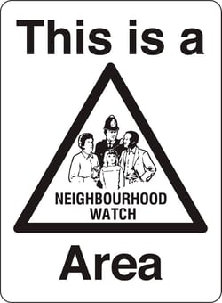 picture of Street Signs - This is a Neighbourhood Watch Area White - 300 x 400Hmm - Reflective - 3mm Aluminium - [AS-NW2-ALU]