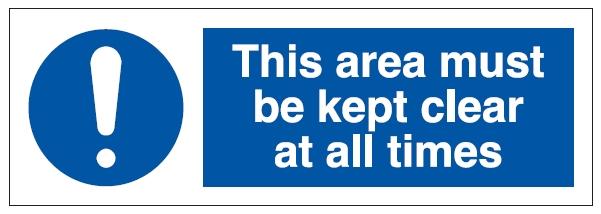 Picture of Keep Area Clear Sign LARGE - 600 x 200Hmm - Self Adhesive Vinyl - [AS-MA4-SAV]