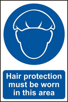 picture of Spectrum Hair protection must be worn – PVC 200 x 300mm - SCXO-CI-0409