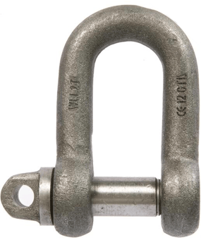 Picture of 1t WLL Self Colour Small Dee Shackle c/w Type A Screw Collar Pin - 1/2" X 5/8" - [GT-HTSDSCI]