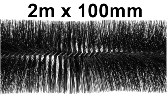 picture of Porcupipe Black Gutterbrush - 2m x 100mm - Single Roll - [BRW-99.4041]