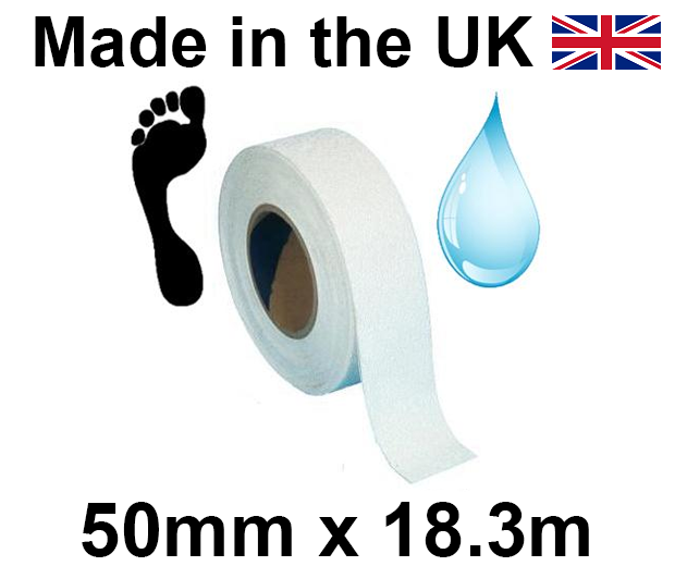 picture of White Aqua Safe Anti-Slip Self Adhesive Tape - 50mm x 18.3m Roll - [HE-H3405W-(50)]