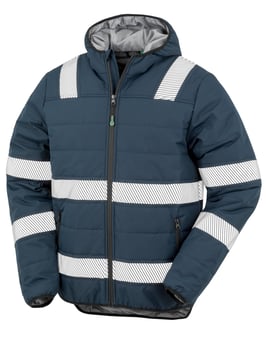 Picture of Result Recycled Ripstop Padded Safety Jacket - Navy Blue - BT-R500X-NV