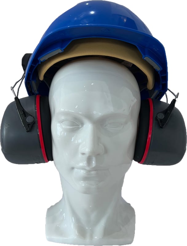 Jsp Evo3 Blue Vented Hard Hat With Sonis 3 Helmet Mounted Ear Defenders - [IH-EVO3BLSONIS3]