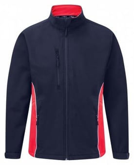 picture of Silverstone Navy Blue /Red Softshell Jacket - 320gm - ON-4280-50-NAV/RED