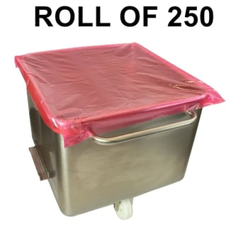 picture of Detectable Tote Bin Covers - Red - Roll of 250 - [DT-545D-1563-P03-X34]