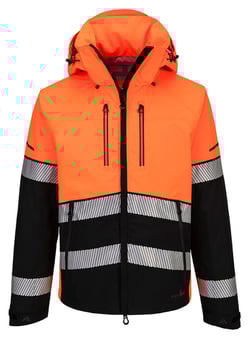 picture of Portwest EV465 - EV4 Hi-Vis Shell Jacket 3L - Orange/Black - PW-EV465OBR
