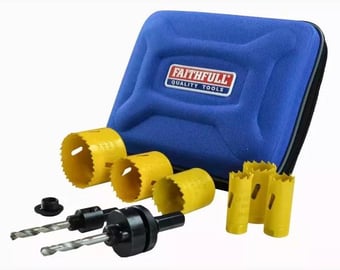 picture of Faithfull Universal Varipitch Holesaw Plumber's Kit 9 Piece - 19-57mm - [TB-FAIHSKP]