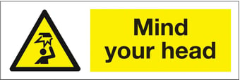Picture of Mind Your Head Sign LARGE - 600 X 200Hmm - Rigid Plastic - [AS-WA57-RP]