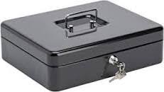 picture of Large Black Cash Box - Steel Structure - 25CM Wide - [AF-BLACKB25] - (DISC-W)