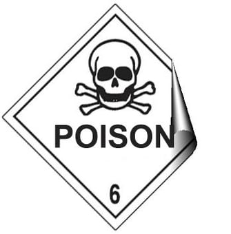 Picture of Hazchem & Transport Labels - Poison - 100 X 100Hmm - Self Adhesive Vinyl - [AS-DA25-SAV]