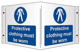 picture of Protective Clothing Must be Worn - Rigid 3D Projection Sign - [SA-SS8048R] - (DISC-R)