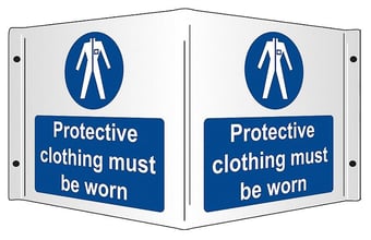 Picture of Protective Clothing Must be Worn - Rigid 3D Projection Sign - [SA-SS8048R] - (DISC-R)