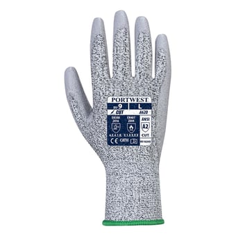 picture of Portwest LR Cut PU Grey Palm Gloves - Pair - PW-A620GRR