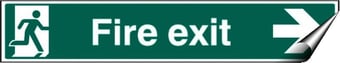 Picture of Large Fire Exit Pointing East Sign - 750 x 150Hmm - Self Adhesive Vinyl - [AS-SA22-SAV]