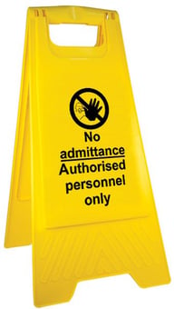 picture of 'A' Frame Sign No Admittance Yellow - Printed - [IH-AFNAB] - (HP)