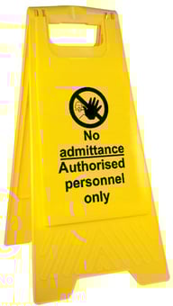 Picture of 'A' Frame Sign No Admittance Yellow - Printed - [IH-AFNAB] - (HP)