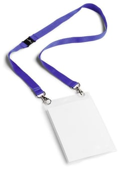 Picture of Durable Name Badge A6 with Textile Necklace Duo - 20x88mm - Dark Blue - Pack of 10 - [DL-852507]