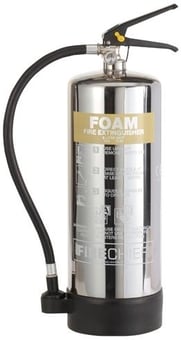 Picture of Firechief Elite 6L Foam Polished Stainless Steel Fire Extinguisher & Bracket - [HS-PXF6]