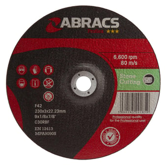 picture of Abracs Proflex 230mm x 3mm x 22mm DPC Stone Cutting Disc - C30S4BF Grade - Box of 25 - [ABR-PF23030DS]