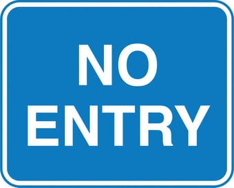 picture of Parking & Site Management - NO ENTRY Sign - Class 1 Ref  BSEN 12899-1 2001 - 600 x 450Hmm - Reflective - 3mm Aluminium - [AS-TR25-ALU]
