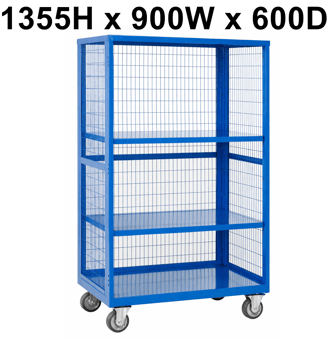 picture of QMP Boxwell Trolley Without Doors - Dark Blue - Steel - 1355H x 900W x 600D - [QM-XW139060MBXX] - (LP)