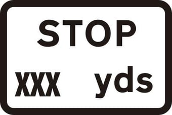 picture of Spectrum 586 x 391mm Dibond ‘Stop__ Yds’ Road Sign - With Channel – [SCXO-CI-14050]