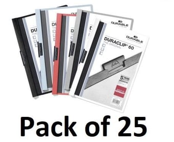 picture of Durable - DURACLIP® 60 - A4 - Assorted - Pack of 25 - [DL-220900]