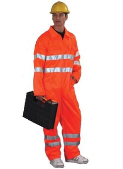 Picture of Yoko Hi Vis POLYCOTTON Coverall Trousers - EN471 GO/RT 3279- EN471 Class 3 and GO/RT 3279 - YO-HV058-3M