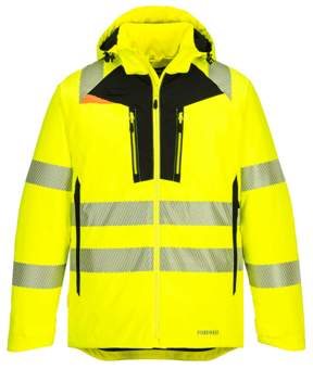 picture of Portwest - DX4 Hi-Vis Winter Jacket - Polyester Stretch - Yellow/Black - PW-DX461YBR