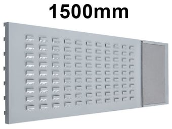 picture of QMP Back Panel - Louvred/Pinboard - 1500mm Light Grey - [QM-BELO4815IXXX]