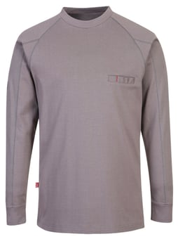 picture of Portwest - FR33 - Bizflame FR Anti-Static Crew Neck - Cotton - 237g - Grey - PW-FR33GRR