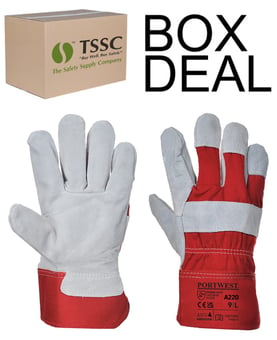 picture of Portwest A220 Premium Chrome Red Rigger Gloves - Box Deal 96 Pairs - IH-PWA220RER