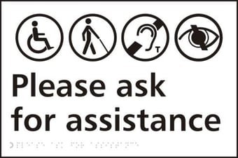 Picture of Please ring for assistance - Taktyle (300 x 200mm) - SCXO-CI-TK2654BKWH