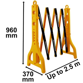 picture of Way4Now - Plastic Expandable Safety Barrier - Yellow Black With Reflective - [SHU-E-EB-16] - (HP)