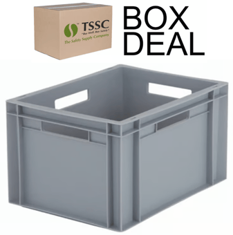 picture of BiGDUG Euro Stacking Box - 230h x 300w x 400d mm - 20L - Grey - Box Deal of 10 - [IH-BDU-BNB4322G] - (LP)