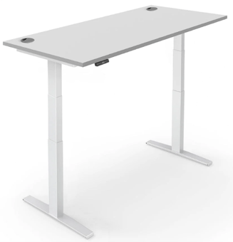 picture of Yo-Yo DESK PRO 2+ White Frame with White Desk Top - YYO-YD-PRO-2P-W/1200700WHI