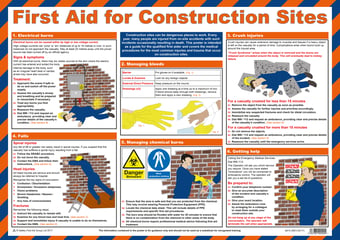 picture of First Aid For Construction Sites Poster - 590 x 420Hmm - [SA-A615]