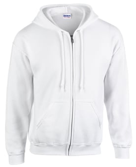 Picture of Gildan Heavy Blend Adult Full Zip Hooded Sweatshirt - White - BT-18600-WHT