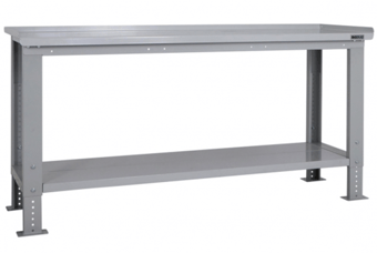 picture of BiGDUG Heavy Duty Workbench - 877h x 1715w x 600d mm - Full Depth Shelf - Steel Worktop - [BDU-HDWB176S] - (LP)