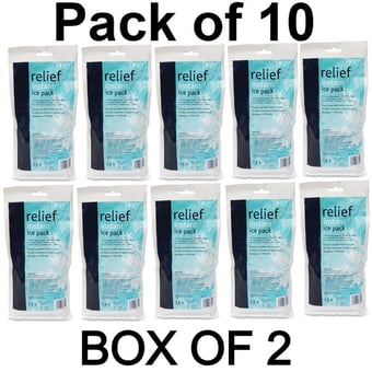 picture of Relief Instant Ice Pack - 30cm x 13cm - Box of 2 x 10 packs - [RL-710X2] - (AMZPK)