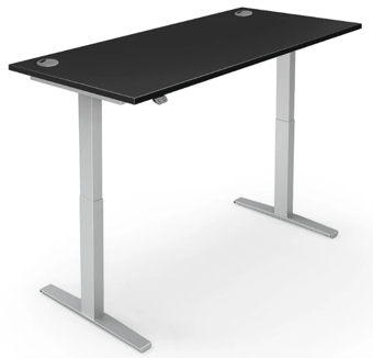 picture of Yo-Yo DESK PRO 2 Silver Frame with Black Desk Top - YYO-YD-PRO-2-S/1200700BLA