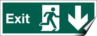 picture of Exit Pointing South Sign LARGE - 600 x 200Hmm - Self Adhesive Vinyl - [AS-SA40-SAV]