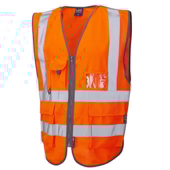 Picture of Barnstaple - Hi-Vis Orange Superior Railway Waistcoat - LE-W22-O - (NICE)