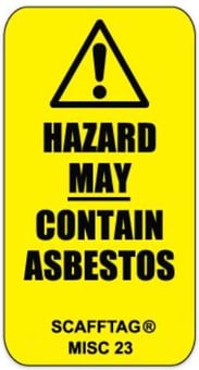 picture of Scafftag Asbestos Tag - Self Adhesive May Contain Asbestos Warning Label - [SC-MISC-23]