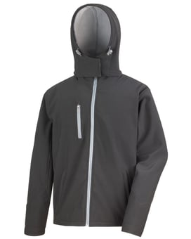 Picture of Result Core Men's Black/Grey TX Performance Hooded Softshell Jacket - BT-R230M-BLK/GR