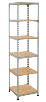 picture of BiGDUG Zinc & OSB Display Shelving - 6 Level Bay - 1830h x 455w x 455d mm - [BDU-OZ1844]