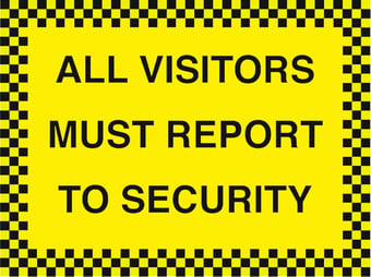 picture of All Visitors Must Report to Security Sign - 400 x 300Hmm - Rigid Plastic - [AS-SEC1-RP]