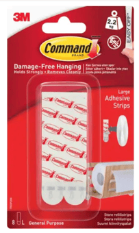 Picture of Command&trade; Large Mounting Strip 2.2 kg Holding Capacity - White -  Pack of 6 - [AF-17023P]